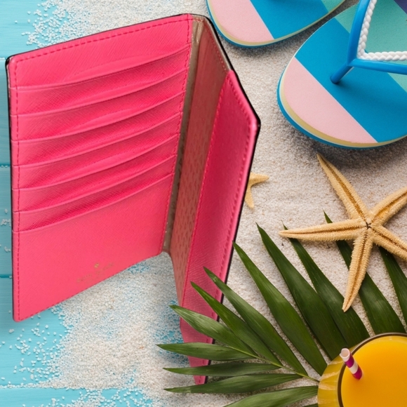 EUC KATE SPADE Imogene Talk The Talk PARROT Leather Wallet/Passport Holder - Picture 7 of 12